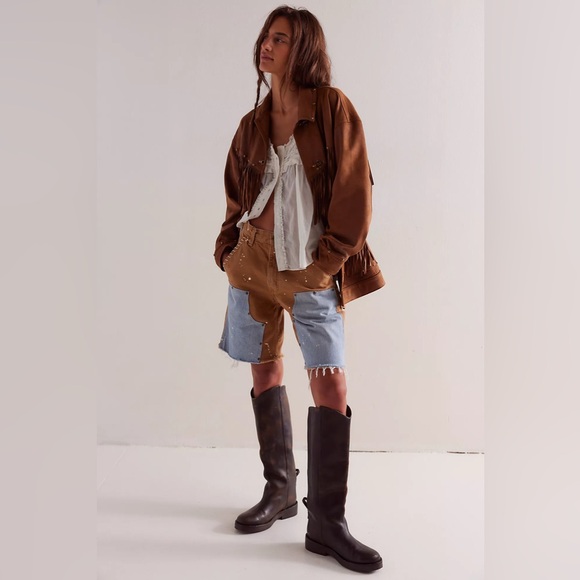 New Free People We The Free Knox Vegan Fringe Jacket Size L - Picture 3 of 8